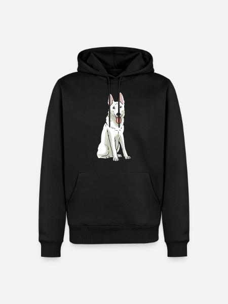 Weißer Schweizer Schäferhund - Männer Premium Bio Hoodie - Schwarz