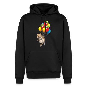 Mongolische Rennratte Rennmaus Gerbil - Männer Premium Bio Hoodie - Schwarz - Vorne - Nico (187cm)