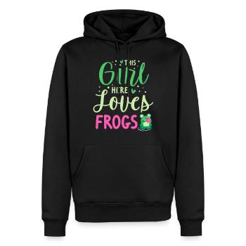 Grenouille Tshirt crapaud têtard - Sweat à capuche Premium bio Homme - noir - Devant - Nico (187cm)