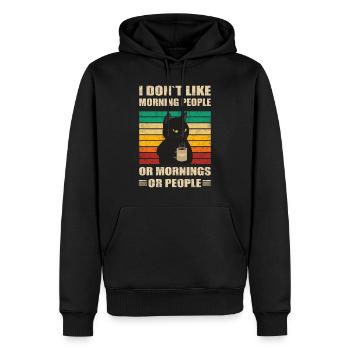 Morgenmuffel I dont like morning people Vintage - Männer Premium Bio Hoodie - Schwarz - Vorne - Nico (187cm)