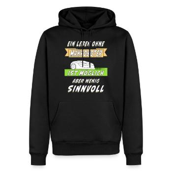RASENROBOTER RASEN MÄHEN - Männer Premium Bio Hoodie - Schwarz - Vorne - Nico (187cm)