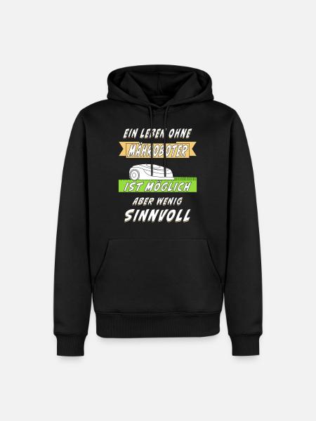 RASENROBOTER RASEN MÄHEN - Männer Premium Bio Hoodie - Schwarz