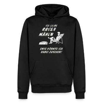 RASENROBOTER RASEN MÄHEN - Männer Premium Bio Hoodie - Schwarz - Vorne - Nico (187cm)