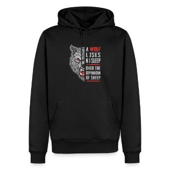Wolf Motivation Sort Cadeau - Sweat à capuche Premium bio Homme - noir - Devant - Nico (187cm)