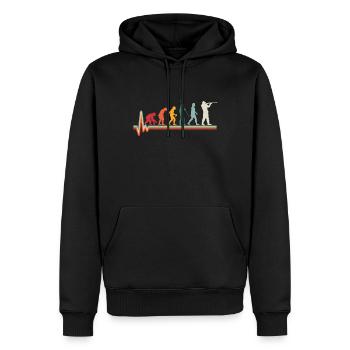 Evolution Herzschlag Jäger Jagd Geschenk - Männer Premium Bio Hoodie - Schwarz - Vorne - Nico (187cm)