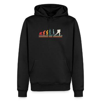 Evolution Eishockey Hockey Sport Retro Geschenk - Männer Premium Bio Hoodie - Schwarz - Vorne - Nico (187cm)