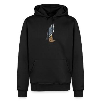 Faucon pèlerin I faucon faucon chasse au croquant motif pour - Sweat à capuche Premium bio Homme - noir - Devant - Nico (187cm)