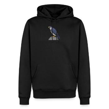 Faucon pèlerin I faucon faucon chasse au croquant motif pour - Sweat à capuche Premium bio Homme - noir - Devant - Nico (187cm)