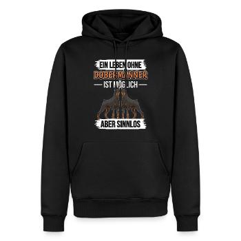 Ein Leben ohne Dobermänner - Männer Premium Bio Hoodie - Schwarz - Vorne - Nico (187cm)