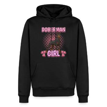 Dobermann Doberman Girl - Sweat à capuche Premium bio Homme - noir - Devant - Nico (187cm)