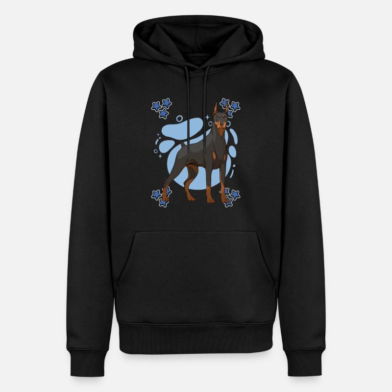 Dobermann Doberman Blue Design - Sweat à capuche Premium bio Homme - noir