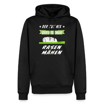 RASENROBOTER RASEN MÄHEN - Männer Premium Bio Hoodie - Schwarz - Vorne - Nico (187cm)