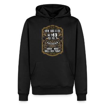 63. Geburtstag Geschenk Birthday Bursdag Jahrgang - Männer Premium Bio Hoodie - Schwarz - Vorne - Nico (187cm)