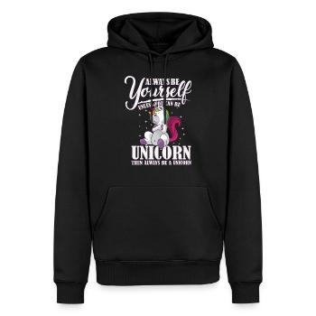 Sois toujours toi-même, ou sois une licorne Unicorn - Sweat à capuche Premium bio Homme - noir - Devant - Nico (187cm)