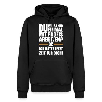 Bauleiter Spruch | Handwerker Bauarbeiter - Männer Premium Bio Hoodie - Schwarz - Vorne - Nico (187cm)