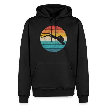 Tauchen | Taucher Retro Vintage - Männer Premium Bio Hoodie - Schwarz - Vorne - Nico (187cm)