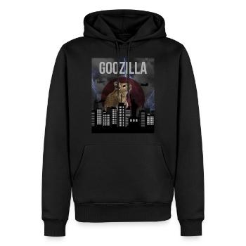 GOOZILLA | Funny Degu Saying (Deguzilla) - Men’s Premium Organic Hoodie - black - Front - Nico (187cm)