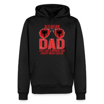 Albanian dad Albanie drapeau lunettes de soleil - Sweat à capuche Premium bio Homme - noir - Devant - Nico (187cm)