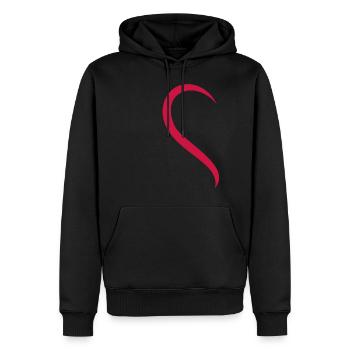 Liebe - Herz - Rot - Männer Premium Bio Hoodie - Schwarz - Vorne - Nico (187cm)