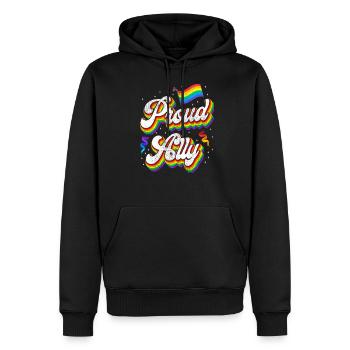 LGBT Pride Proud Ally Rainbow Flag - Männer Premium Bio Hoodie - Schwarz - Vorne - Nico (187cm)