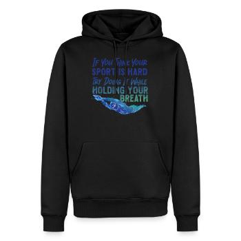 Swimmer Swim Holding Your Breath - Sweat à capuche Premium bio Homme - noir - Devant - Nico (187cm)