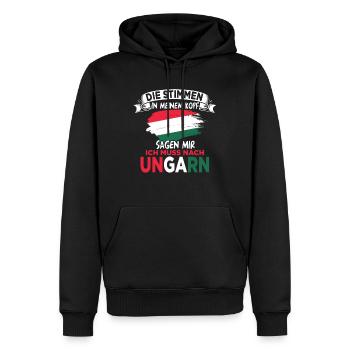 Ungarn Ungarische Flagge Hungary Ungarisch Ungaren - Männer Premium Bio Hoodie - Schwarz - Vorne - Nico (187cm)