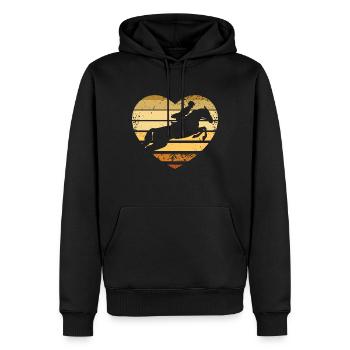 Vis springhjerte - Herre Premium økologisk hoodie - sort - Foran - Nico (187cm)