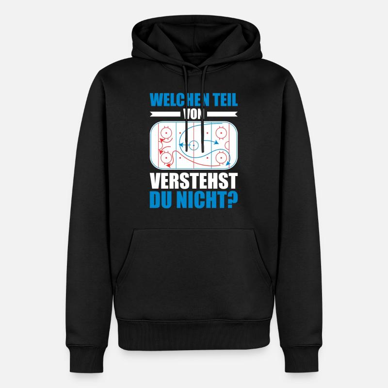 Welchen Teil verstehst du nicht Eishockey Geschenk - Männer Premium Bio Hoodie - Schwarz