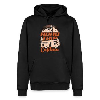 Camping-car Roadtrip Camper cadeau - Sweat à capuche Premium bio Homme - noir - Devant - Nico (187cm)