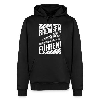 Motorrad Mofa Bremsen kann Geschwindigkeitsverlust - Männer Premium Bio Hoodie - Schwarz - Vorne - Nico (187cm)