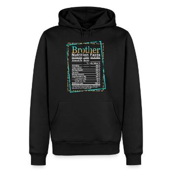 Faits nutritionnels frère, meilleur frère drôle - Sweat à capuche Premium bio Homme - noir - Devant - Nico (187cm)