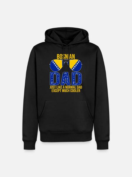 Bosnische vader Bosnië vlag zonnebril vaderdag - Mannen Premium Bio hoodie - zwart