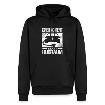 Elektroauto E-Auto Elektroantrieb lustiger Spruch - Männer Premium Bio Hoodie - Schwarz - Vorne - Nico (187cm)