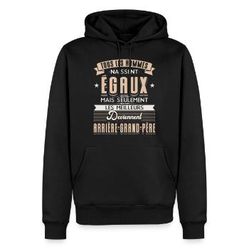 Arrière-grand-père Humour - Sweat à capuche Premium bio Homme - noir - Devant - Nico (187cm)