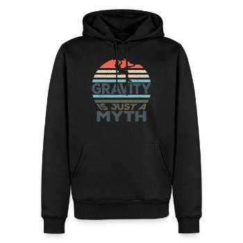 Rock Climbing Climber Gravity Is A - Sweat à capuche Premium bio Homme - noir - Devant - Nico (187cm)