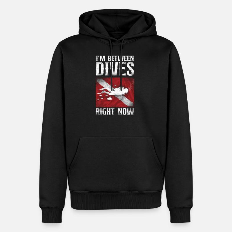 Scuba Diving Diver Down I’M - Sweat à capuche Premium bio Homme - noir