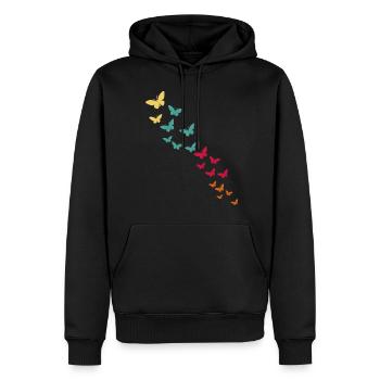 Papillon - Sweat à capuche Premium bio Homme - noir - Devant - Nico (187cm)