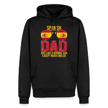 Spanish Dad Espagne drapeau lunettes de soleil Fête des Pères - Sweat à capuche Premium bio Homme - noir - Devant - Nico (187cm)