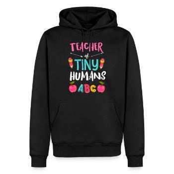 Teacher of Tiny Humans Maternelle maternelle - Sweat à capuche Premium bio Homme - noir - Devant - Nico (187cm)