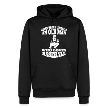 Baseball Sport Baseballliebhaber Baseballspieler - Männer Premium Bio Hoodie - Schwarz - Vorne - Nico (187cm)