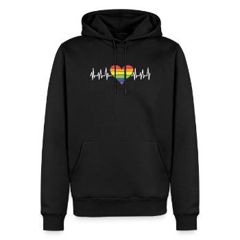 LGBT - Männer Premium Bio Hoodie - Schwarz - Vorne - Nico (187cm)