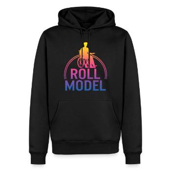 Roll Model Shirt, Geschenke für Behinderte, Behinderte - Männer Premium Bio Hoodie - Schwarz - Vorne - Nico (187cm)