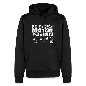 Wissenschaft ist egal, was du - Männer Premium Bio Hoodie - Schwarz - Vorne - Nico (187cm)