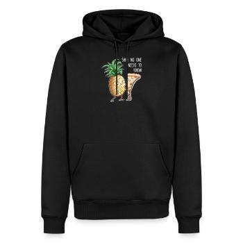 Pizza Hawaii I Ananas Pizzeria Motiv für - Männer Premium Bio Hoodie - Schwarz - Vorne - Nico (187cm)