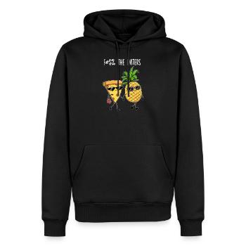 Pizza Hawaii I Ananas Pizzeria Motiv für - Männer Premium Bio Hoodie - Schwarz - Vorne - Nico (187cm)