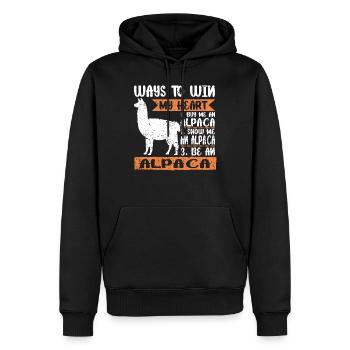 alpaka be an alpaka - Männer Premium Bio Hoodie - Schwarz - Vorne - Nico (187cm)