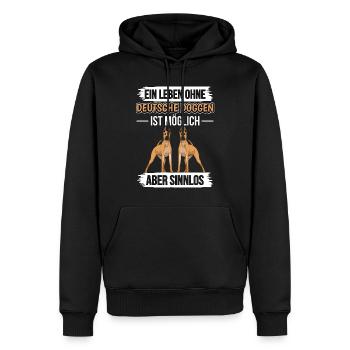 Deutsche Dogge Ein Leben ohne Deutsche Doggen - Männer Premium Bio Hoodie - Schwarz - Vorne - Nico (187cm)