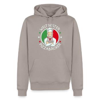Weltbester Pizzabäcker - Männer Premium Bio Hoodie - Taupe - Vorne - Nico (187cm)