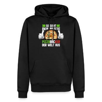 Weltbester Pizzabäcker Geschenkidee - Männer Premium Bio Hoodie - Schwarz - Vorne - Nico (187cm)