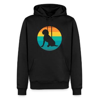 Hund Beagle Beagles Retro Vintage - Männer Premium Bio Hoodie - Schwarz - Vorne - Nico (187cm)